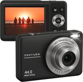 Zwarte digitale compactcamera 2025 voor beginners en vakantiegebruik